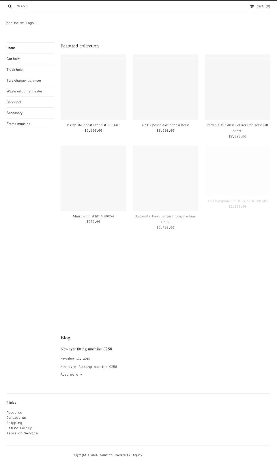 carhoist.com.au shopify website screenshot