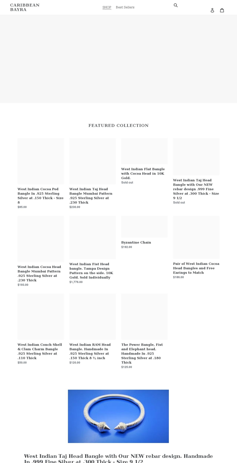 caribbeanbayra.com shopify website screenshot