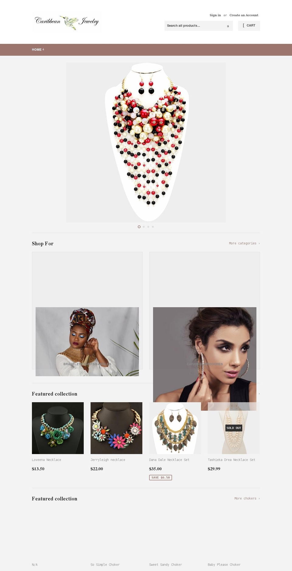 caribbeanjewelry.org shopify website screenshot
