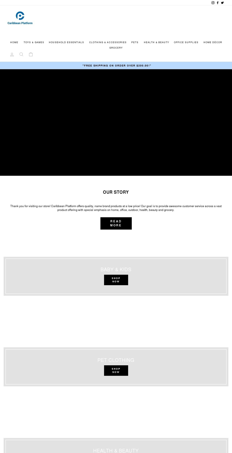 caribbeanplatform.com shopify website screenshot