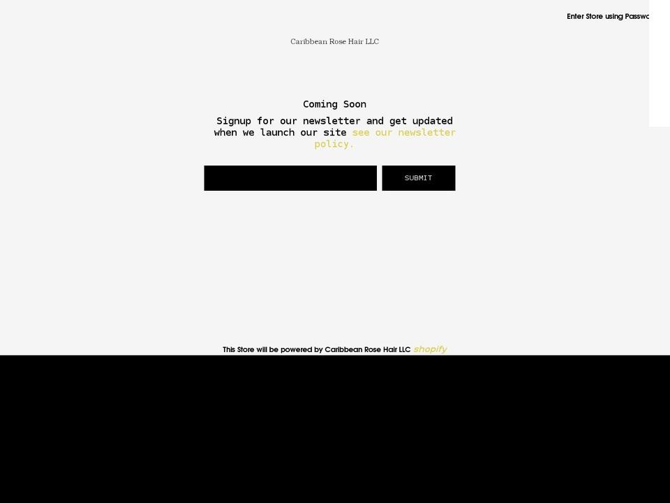 caribbeanrosehair.com shopify website screenshot