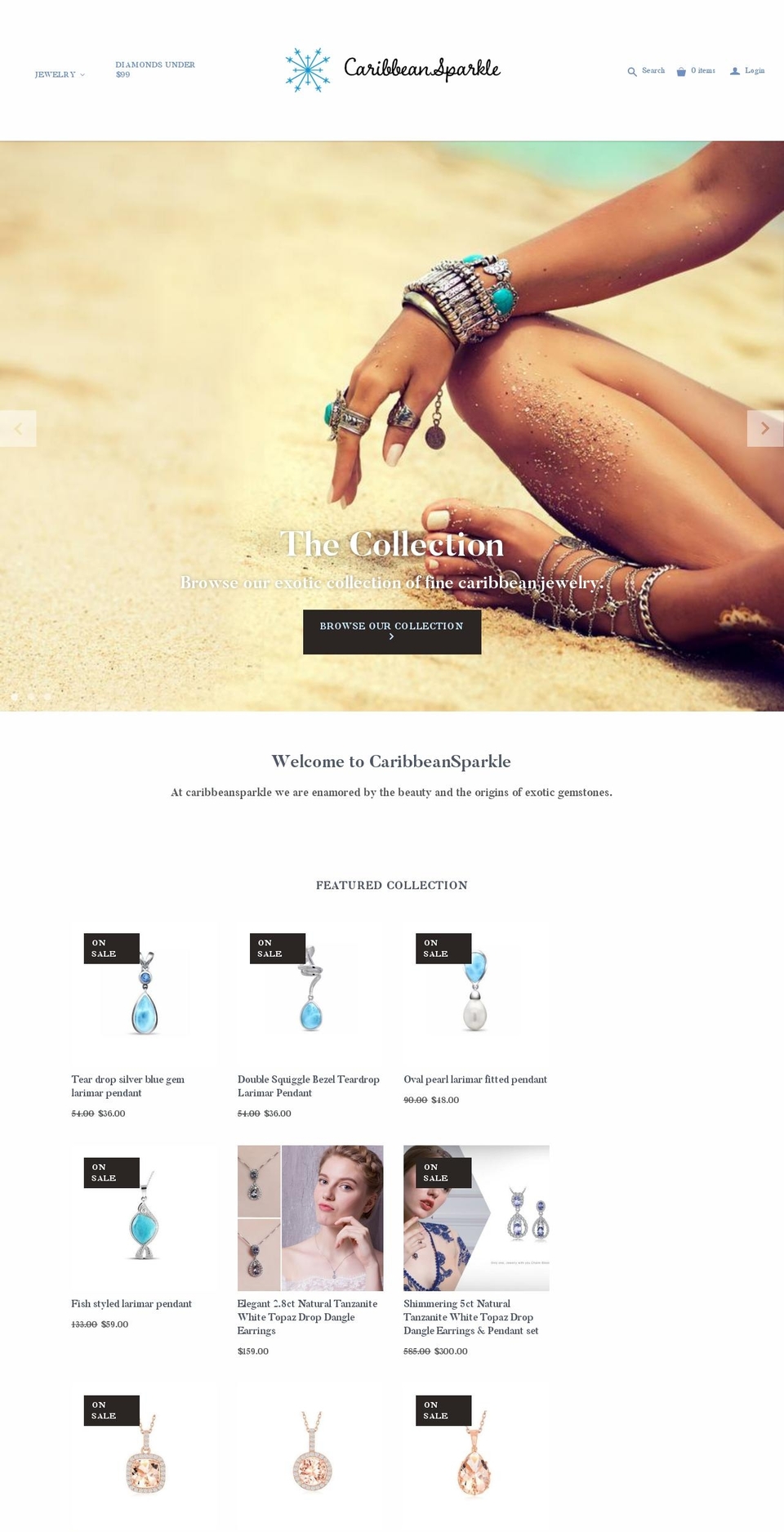 caribbeansparkle.com — Shopify storefront screenshot