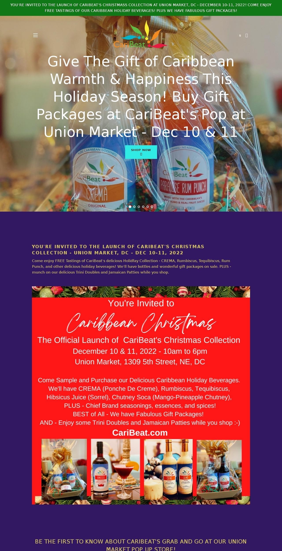 caribeatdesigns.com shopify website screenshot