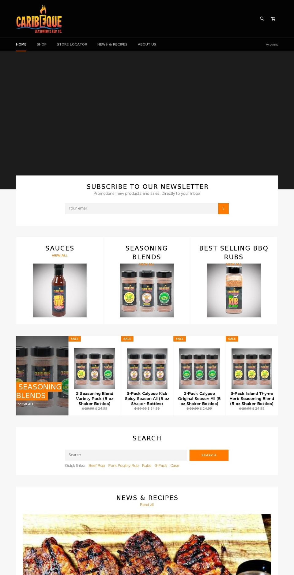 caribeque.com shopify website screenshot