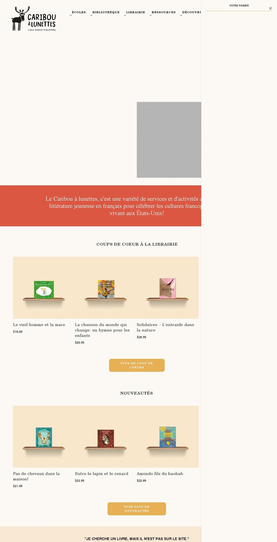 cariboualunettes.com shopify website screenshot