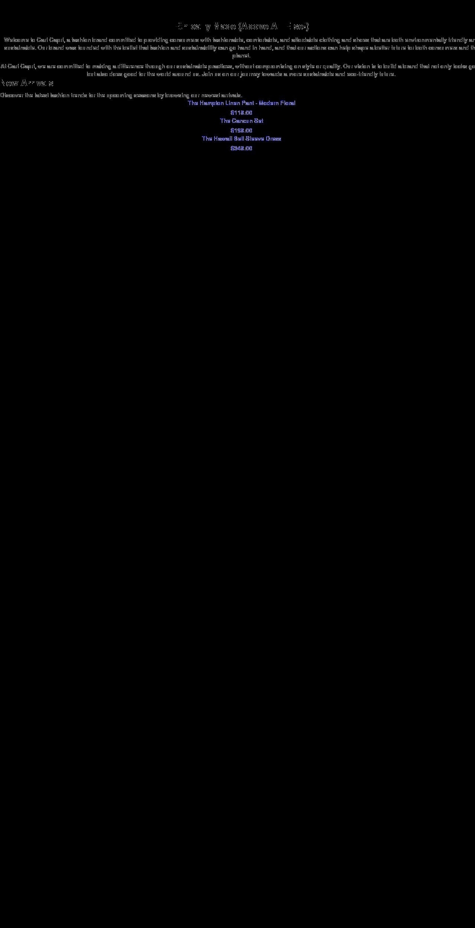 caricapri.com shopify website screenshot