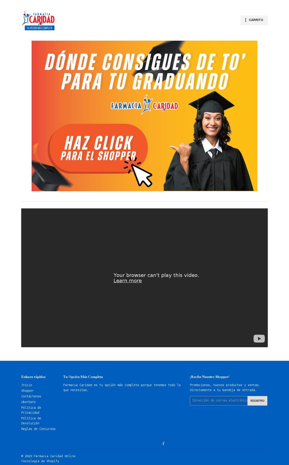 caridadpr.com shopify website screenshot