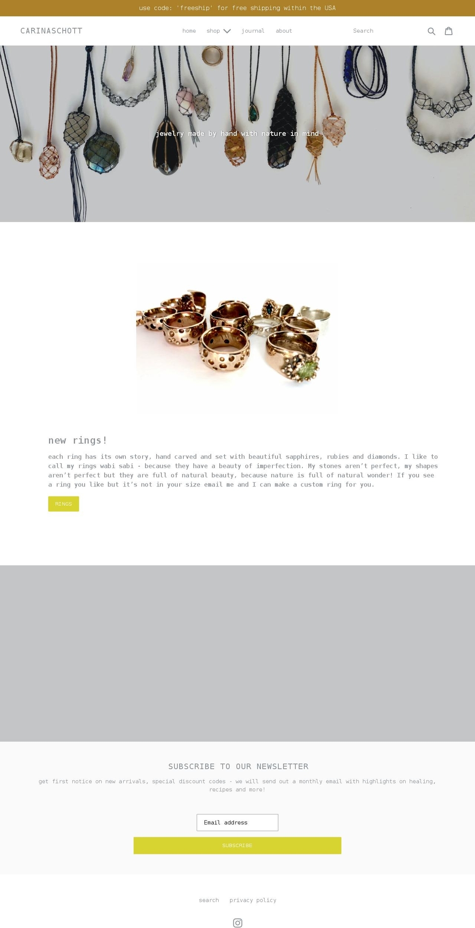 carinaschott.com shopify website screenshot