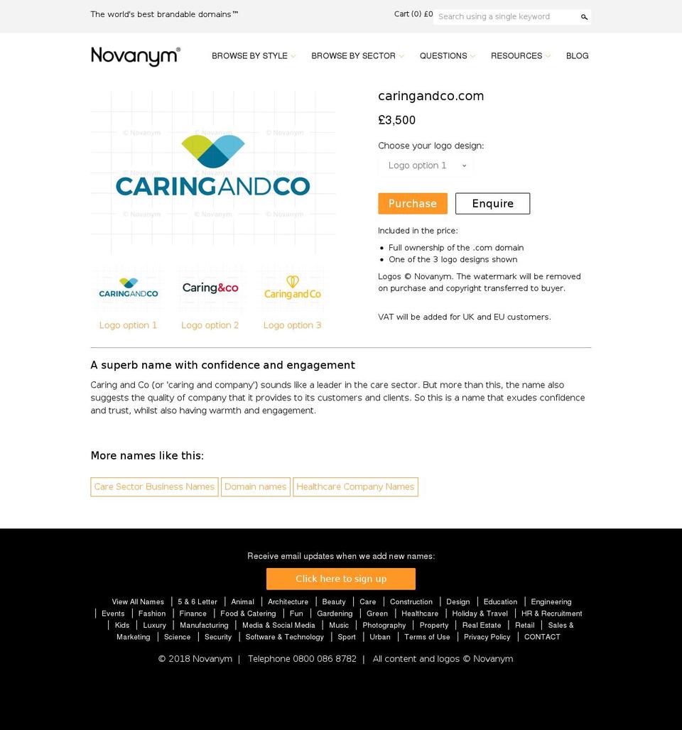 caringandco.com — Shopify storefront screenshot
