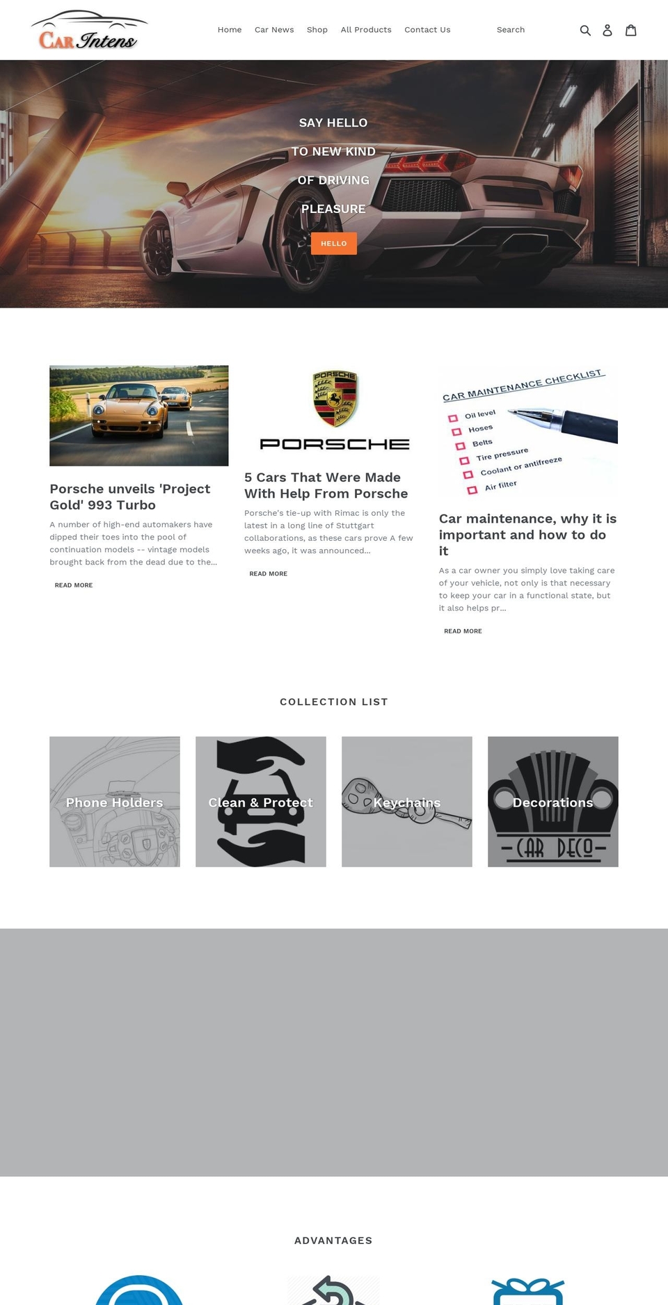 carintens.com — Shopify storefront screenshot