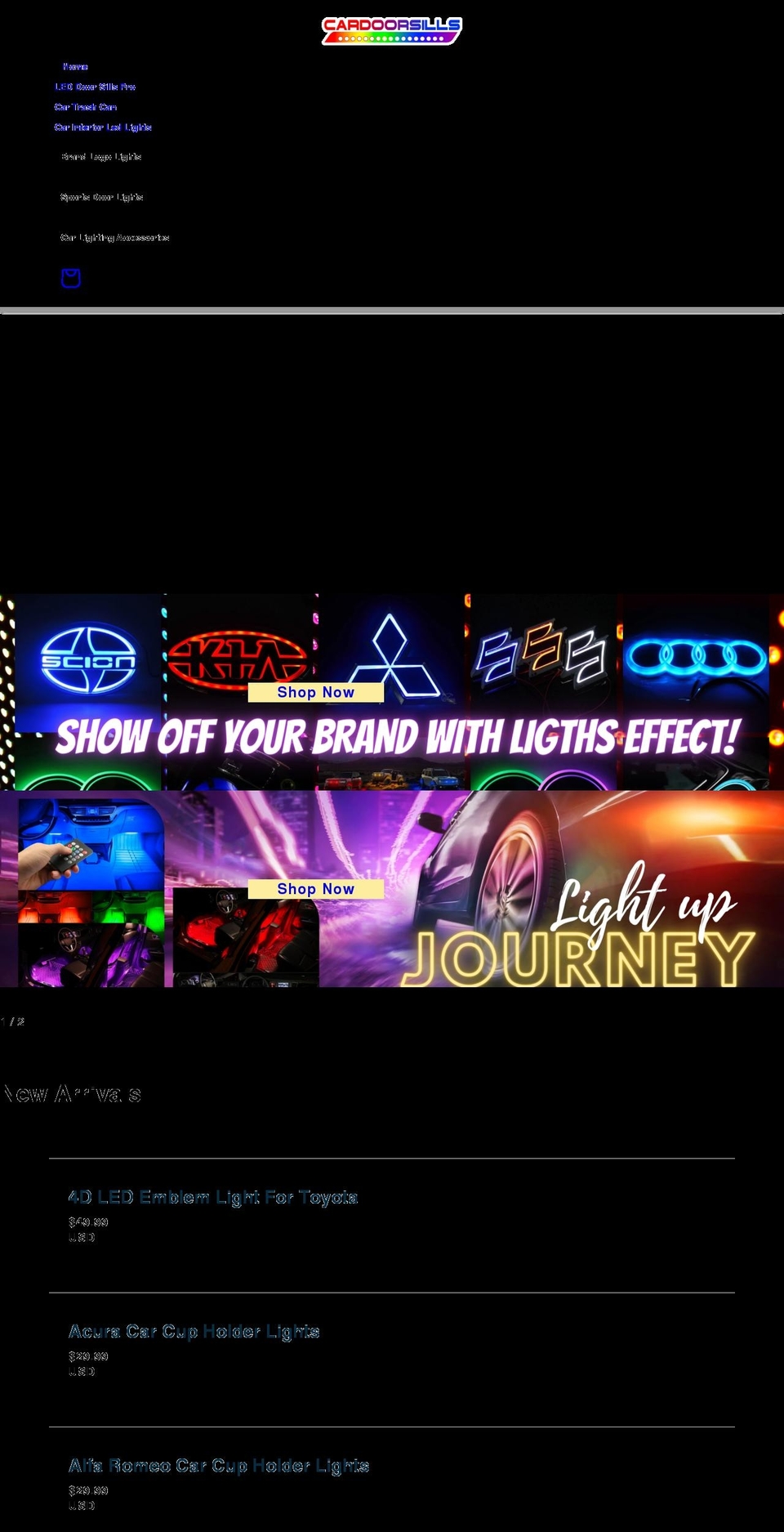 carinteriorlightz.com shopify website screenshot