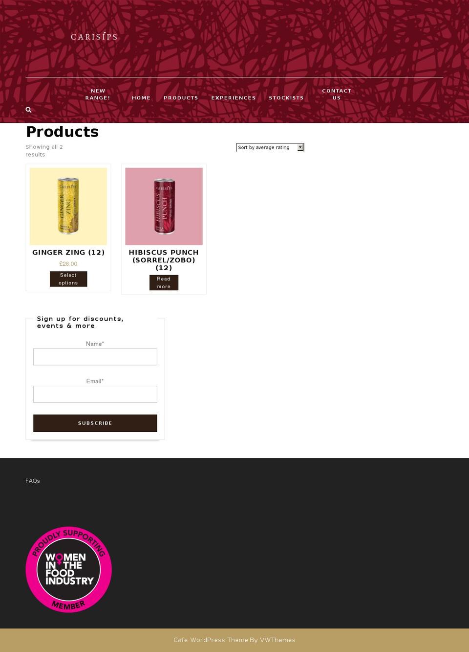 carisips.com shopify website screenshot