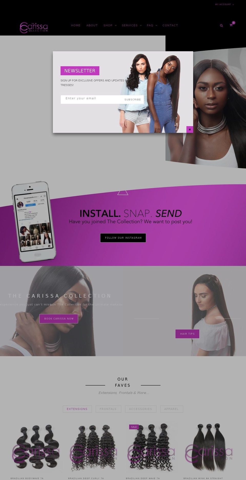 carissacollection.com shopify website screenshot