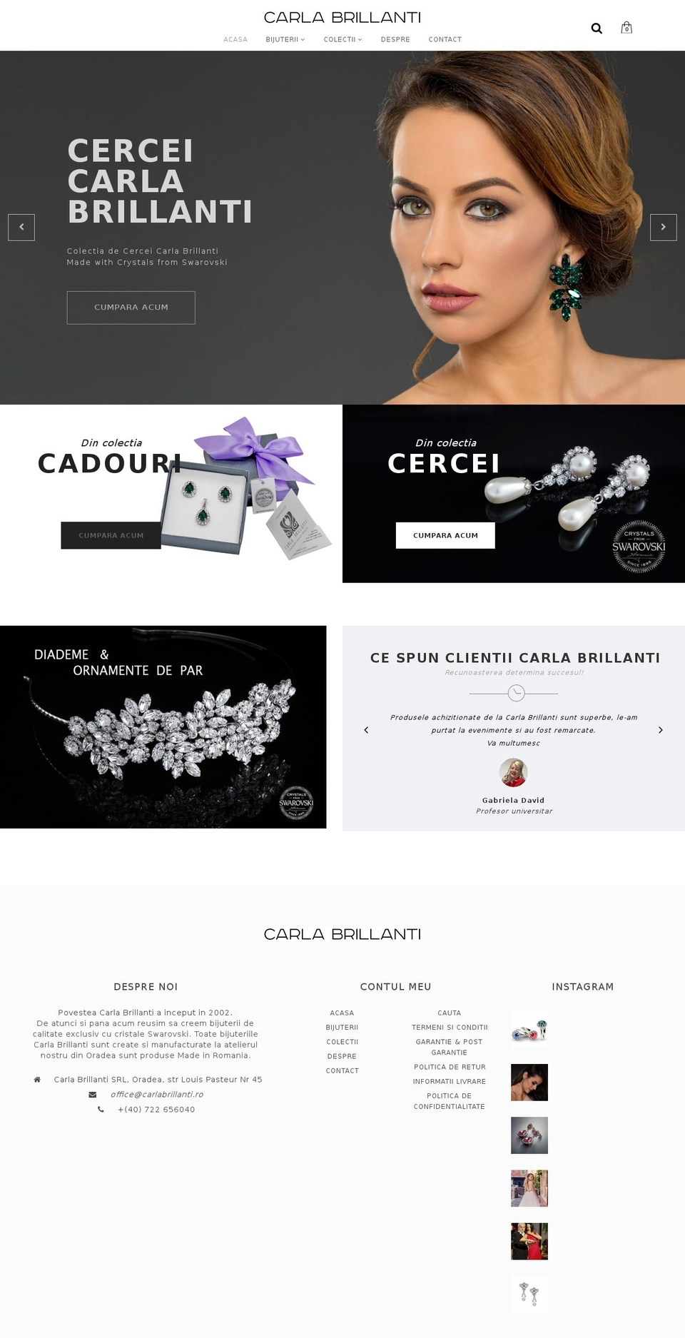carlabrillanti.ro shopify website screenshot