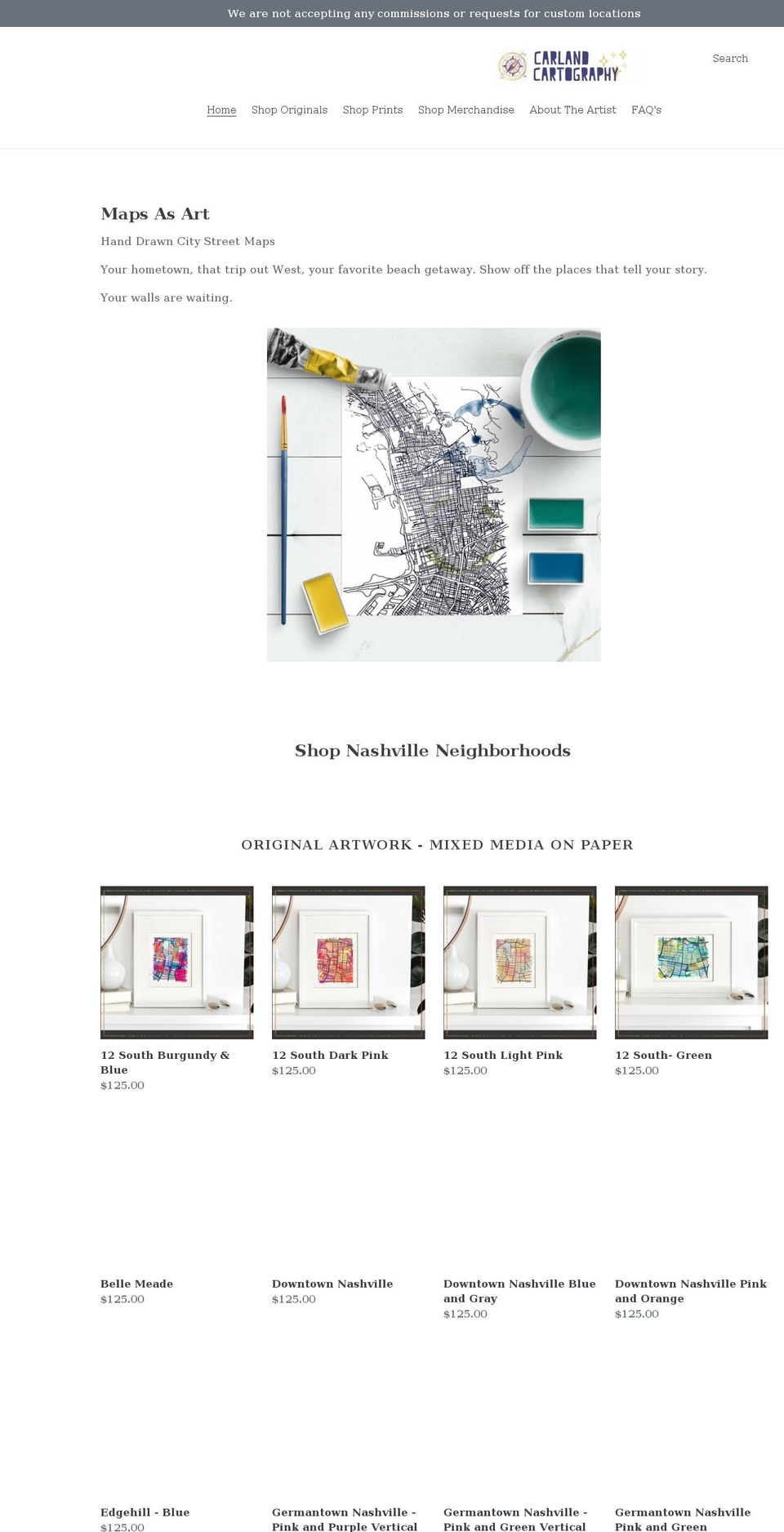 carlandcartography.com shopify website screenshot