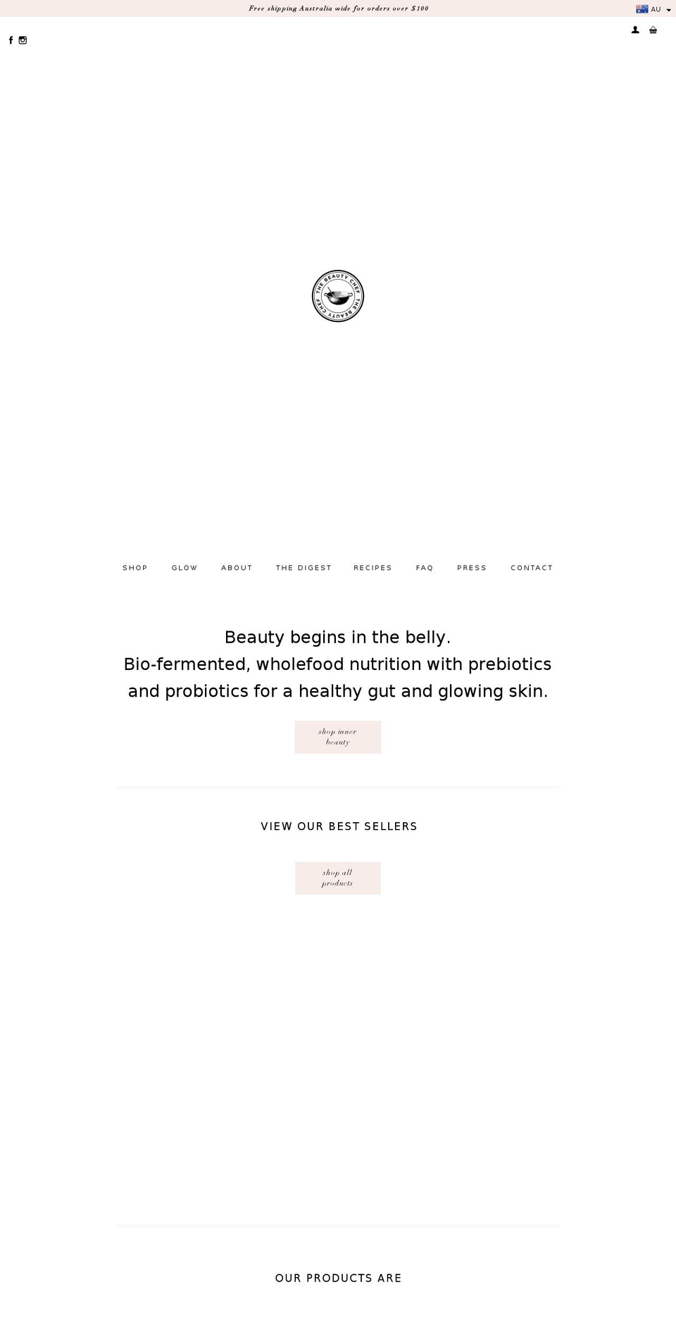 carlaoatesthebeautychef.com shopify website screenshot