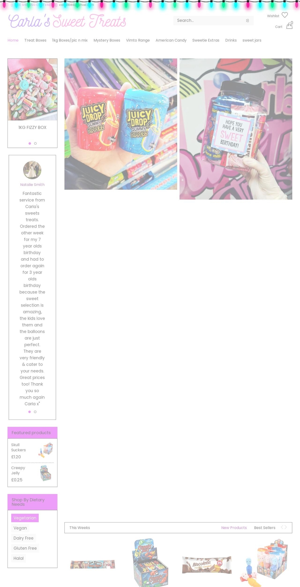carlassweettreats.com shopify website screenshot
