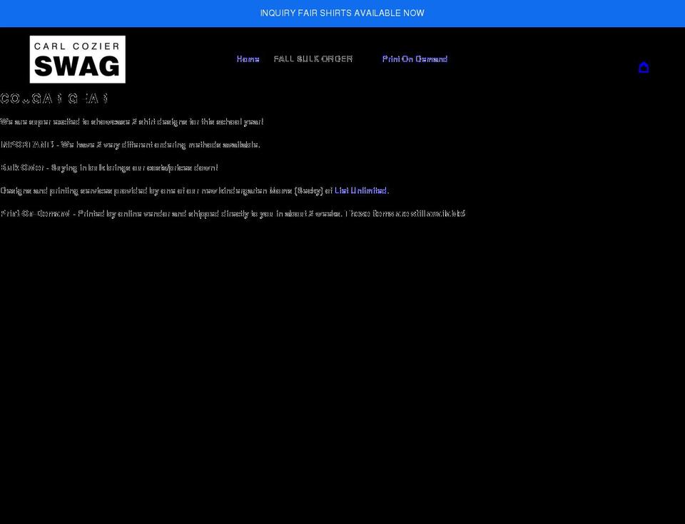 carlcozierswag.com shopify website screenshot