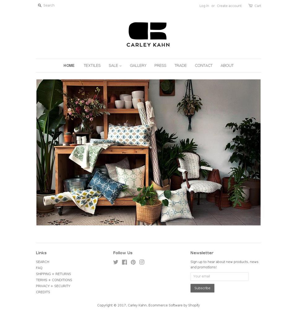 carleykahn.com shopify website screenshot