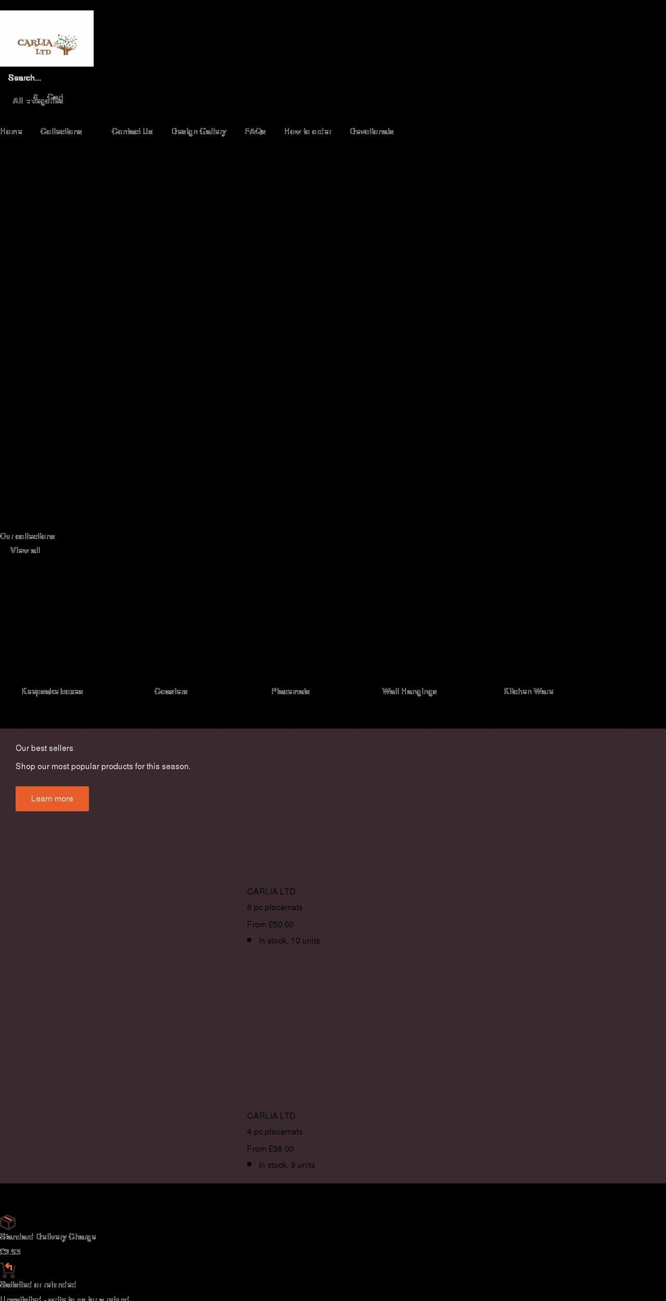 carlia.co.uk shopify website screenshot