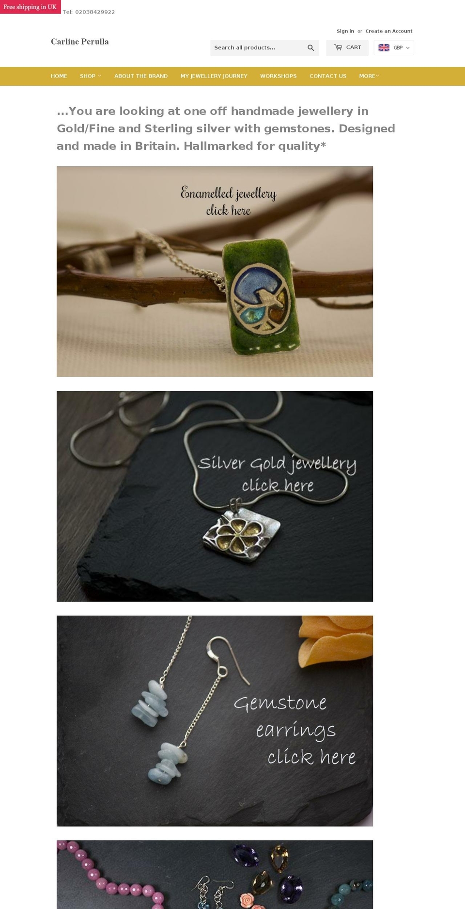 carlineperulla.com — Shopify storefront screenshot