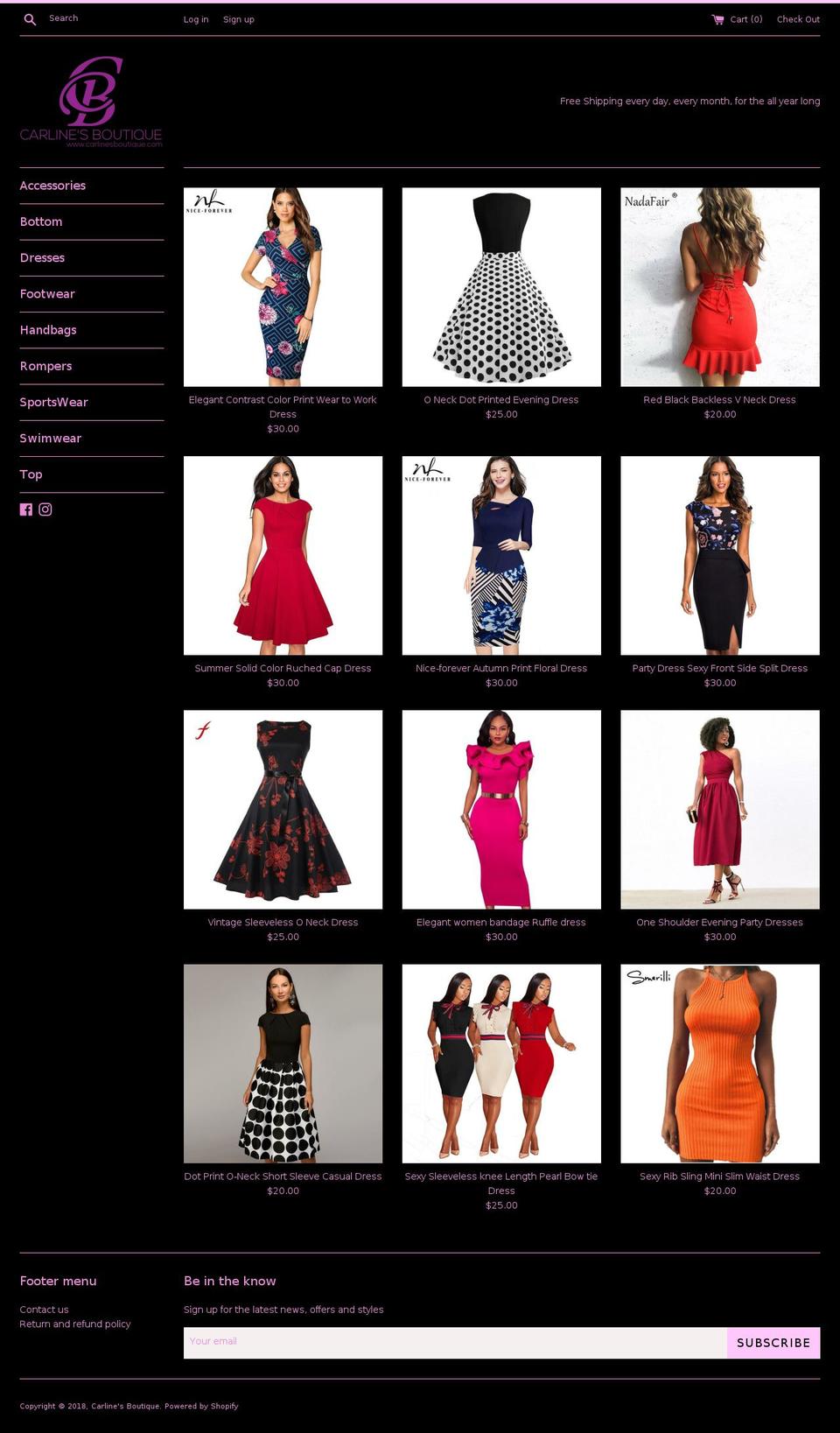 carlinesboutique.com — Shopify storefront screenshot