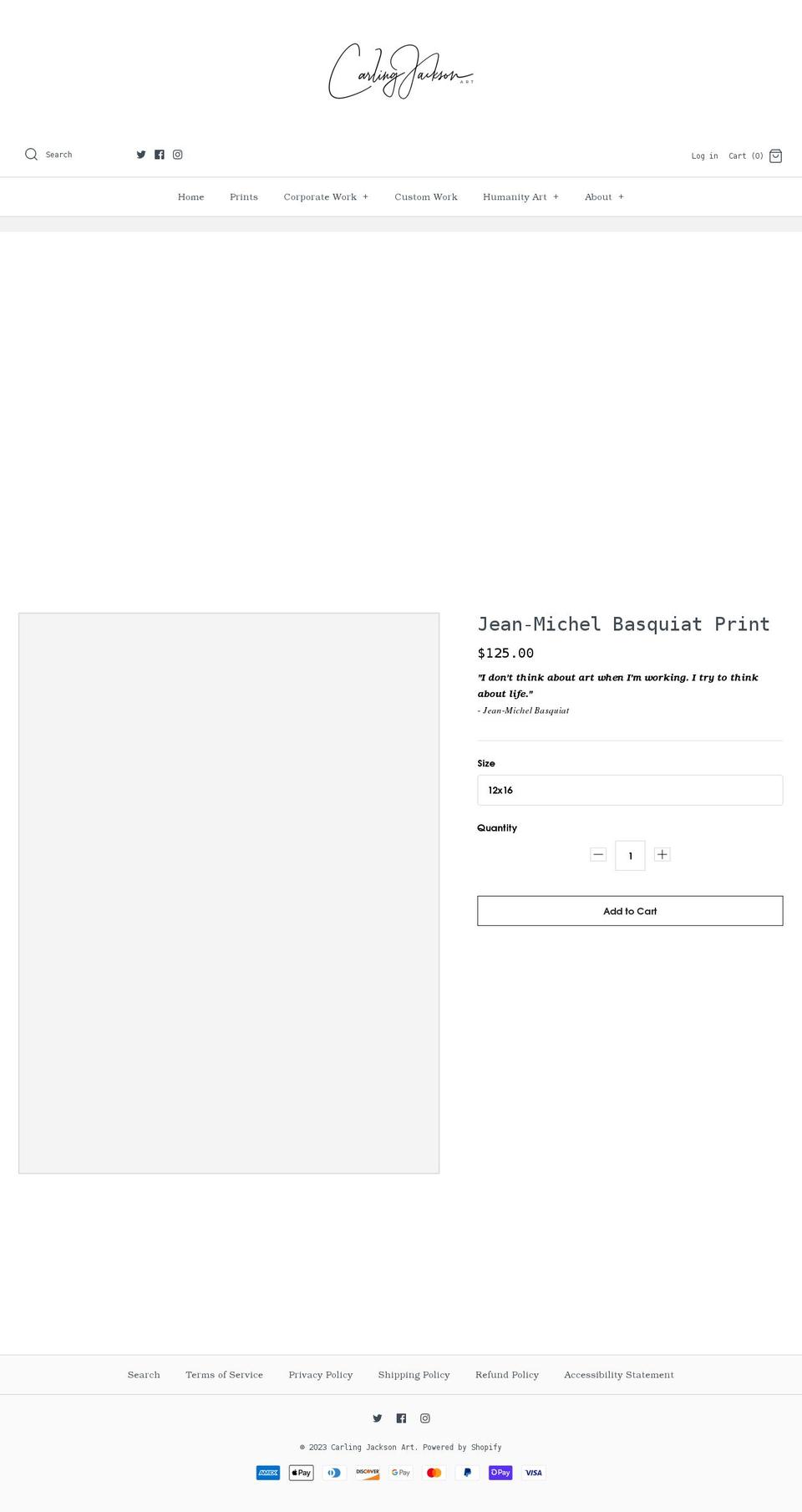 carlingjackson.com shopify website screenshot