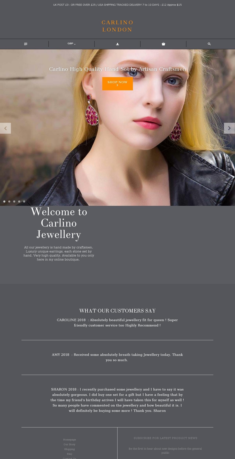 carlino-jewellery.myshopify.com shopify website screenshot