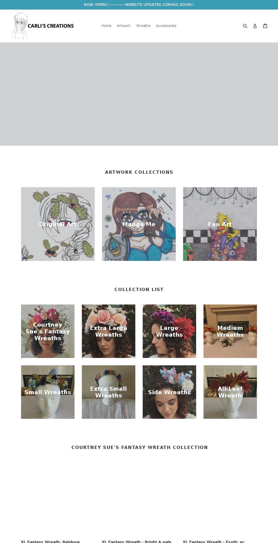 carlis-creations.com — Shopify storefront screenshot