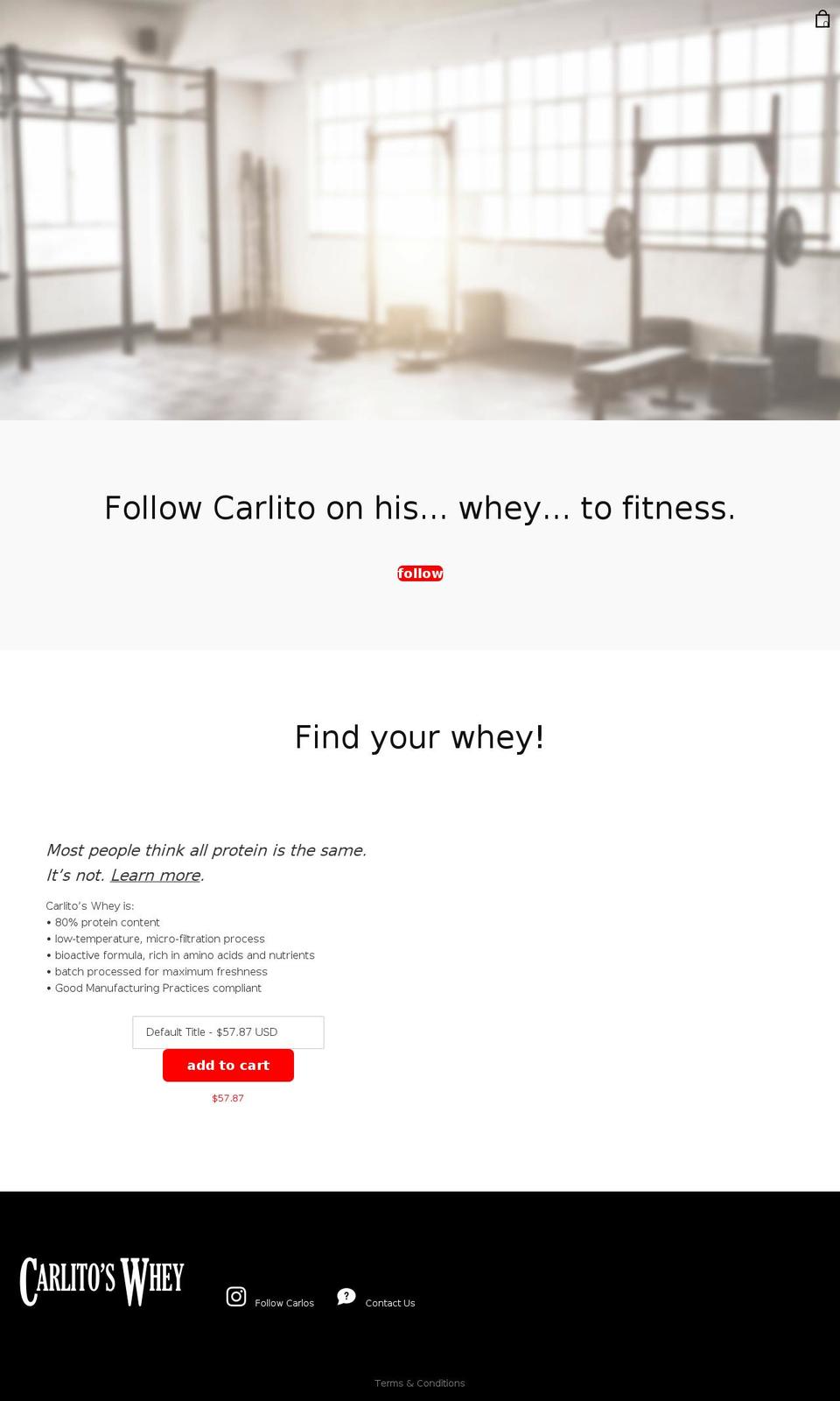 carlitoswheyprotein.com — Shopify storefront screenshot