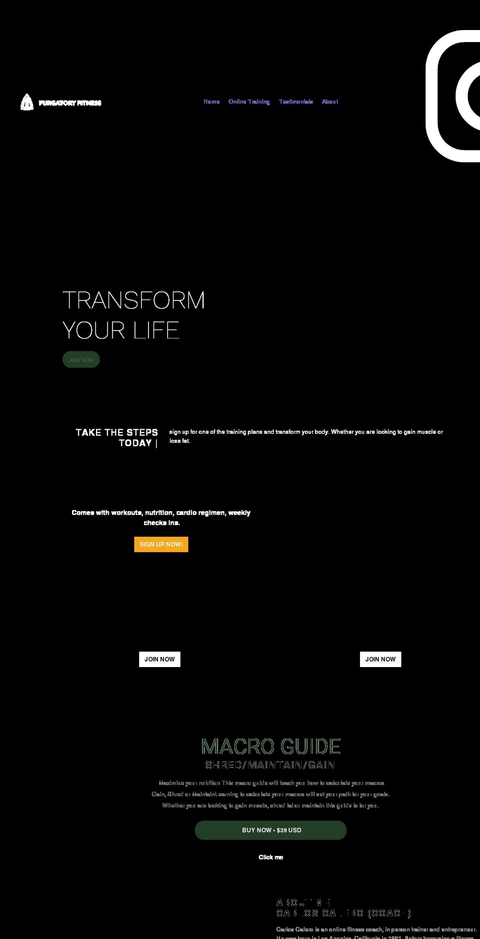 carloscalerocoaching.com shopify website screenshot