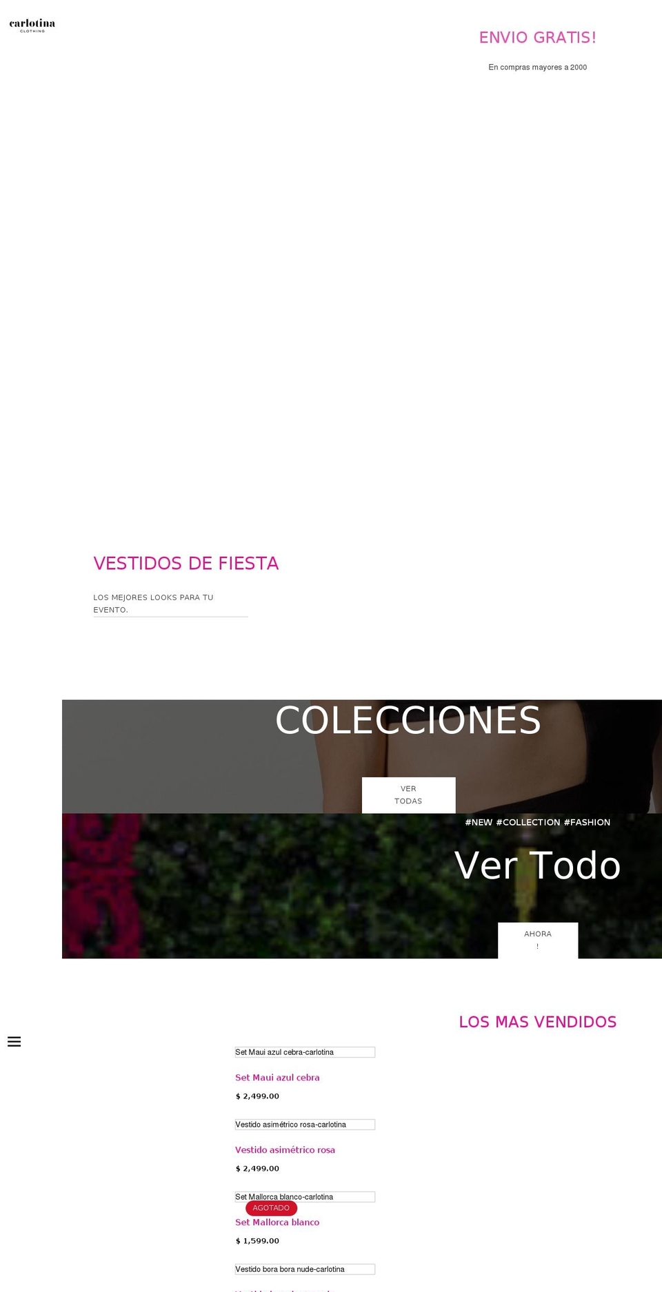 Lezada Shopify theme site example carlotina.com