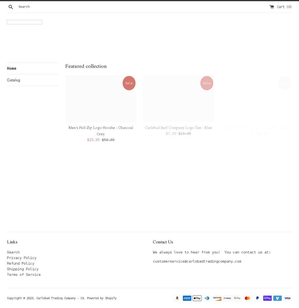 carlsbadtradingcompany.com shopify website screenshot