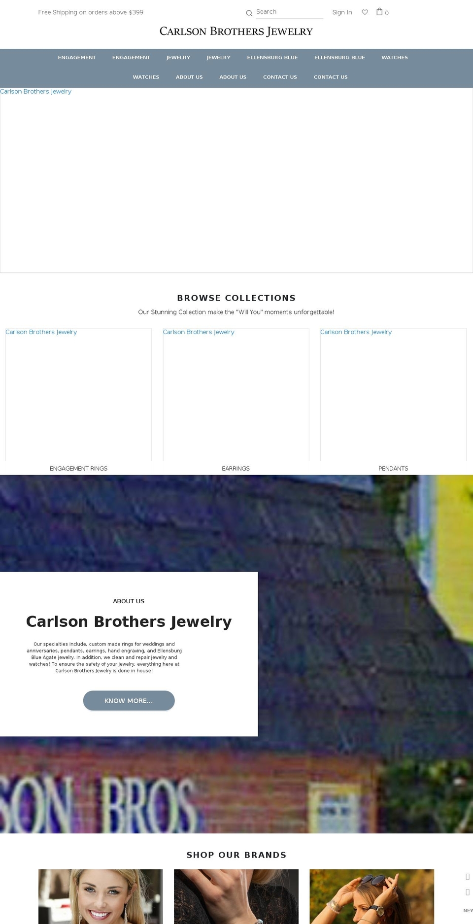 carlson-jewelry.com shopify website screenshot