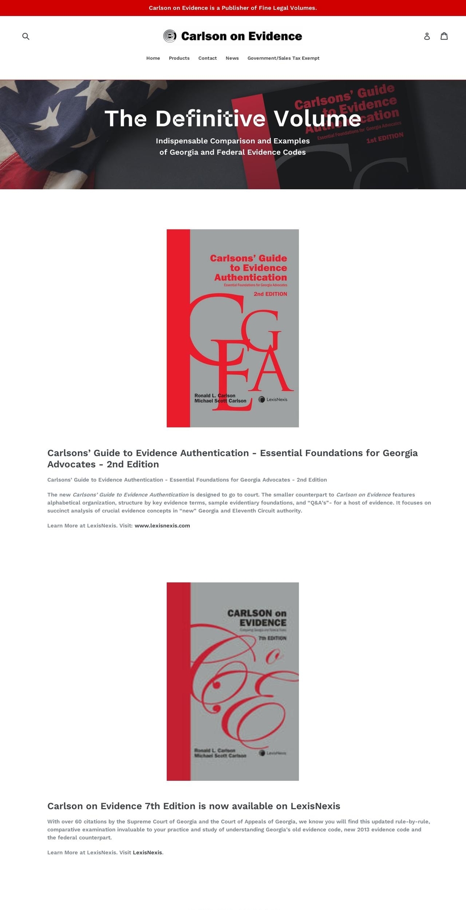 carlsononevidence.com shopify website screenshot