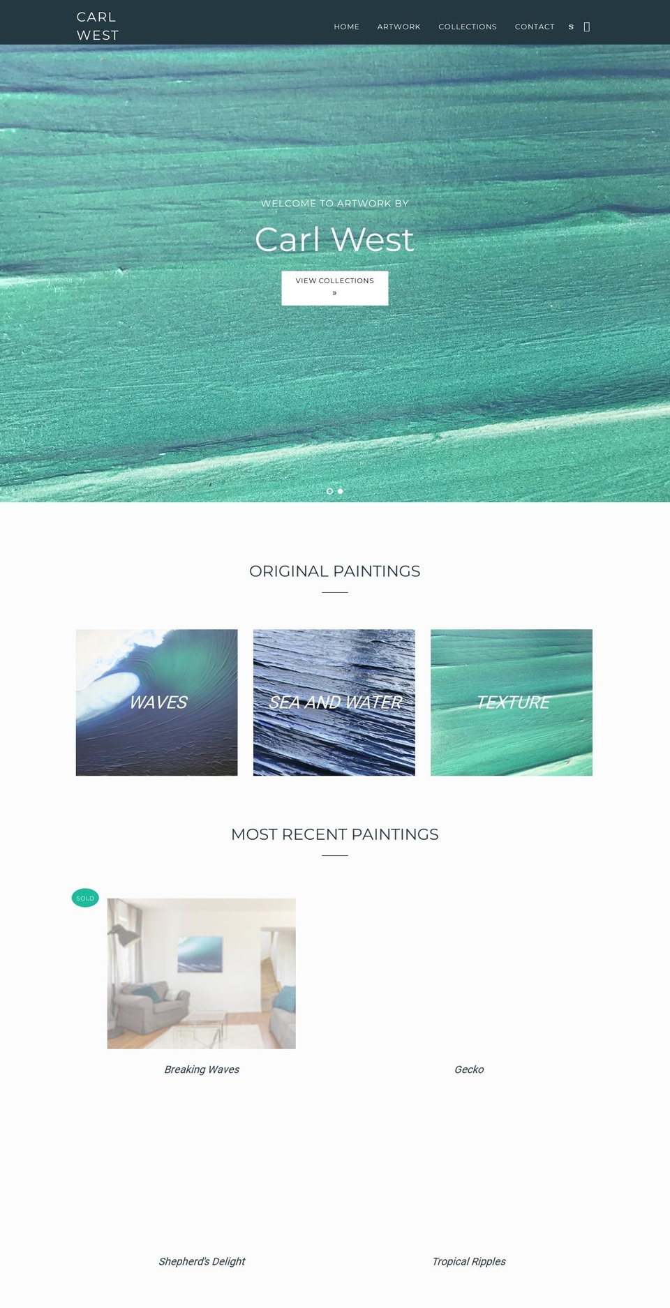 carlwest.art shopify website screenshot