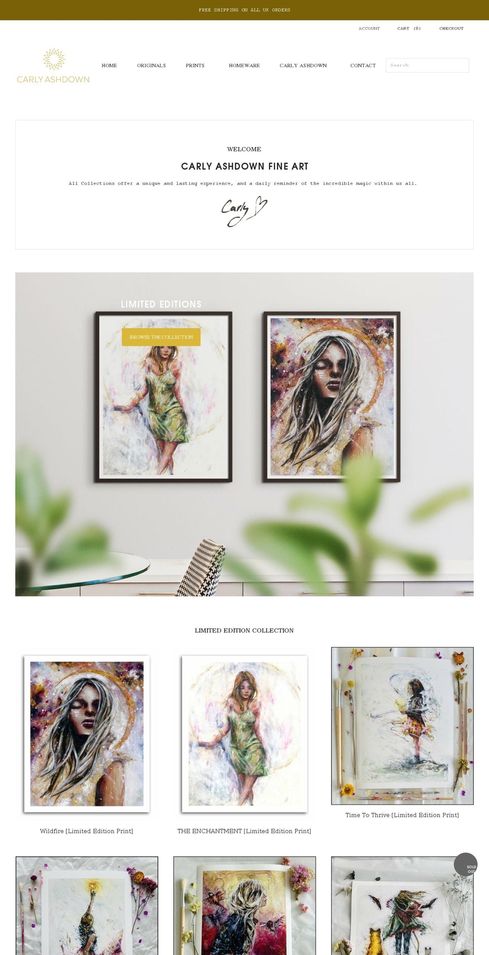 carlyashdown.com shopify website screenshot