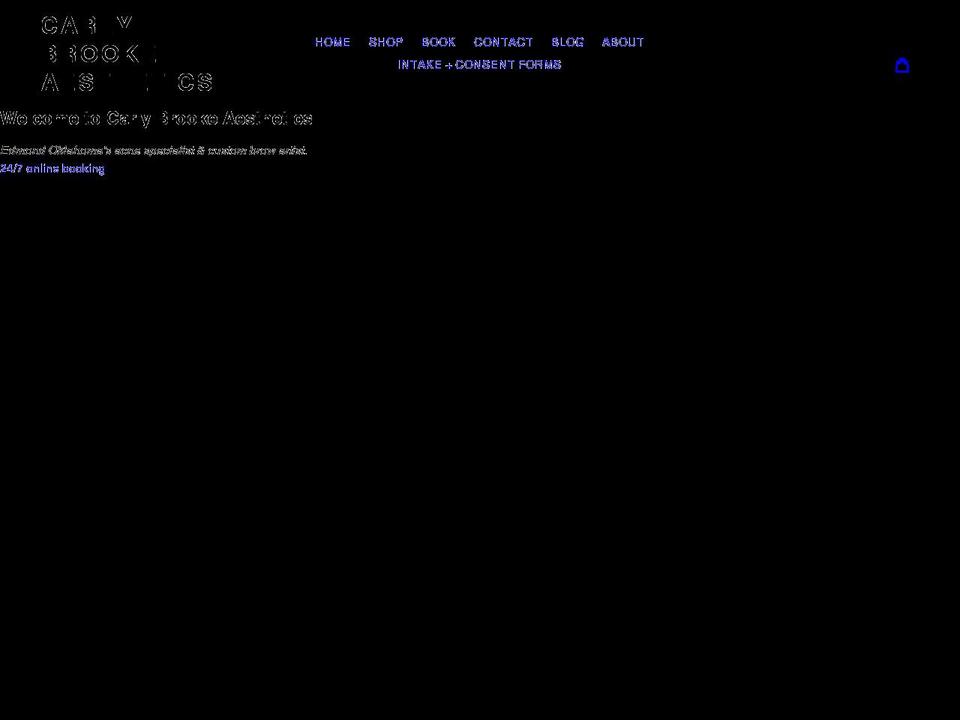 carlybrookeaesthetics.com shopify website screenshot