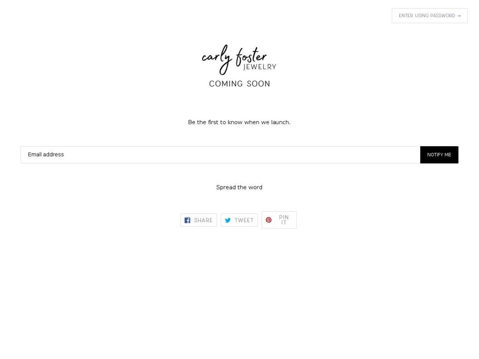 carlyfoster.com — Shopify storefront screenshot
