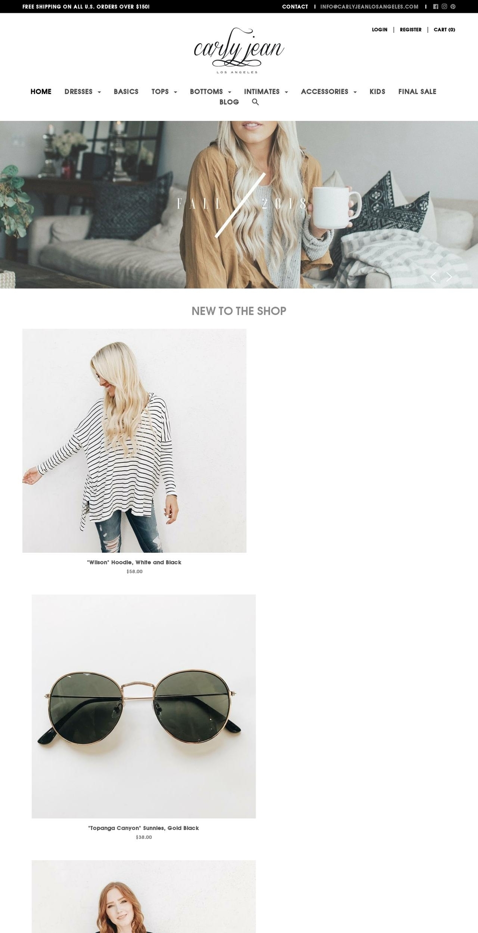 carlyjeanlosangeles.com — Shopify storefront screenshot