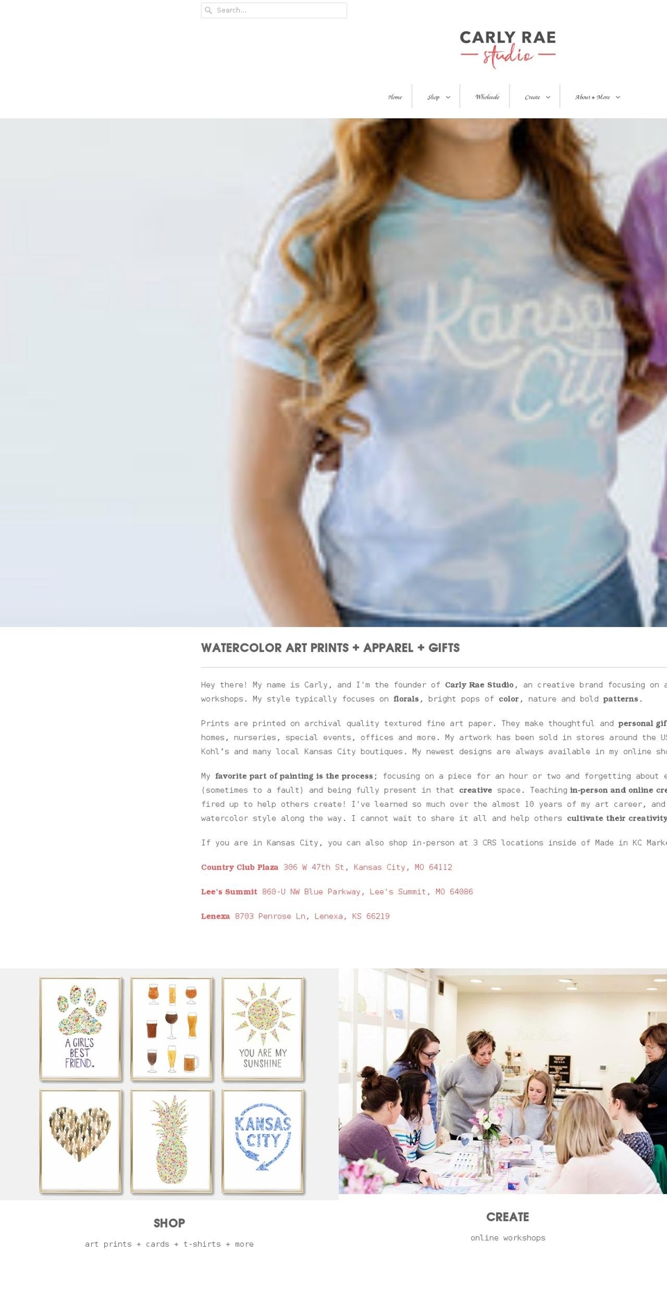 carlyraestudio.com shopify website screenshot