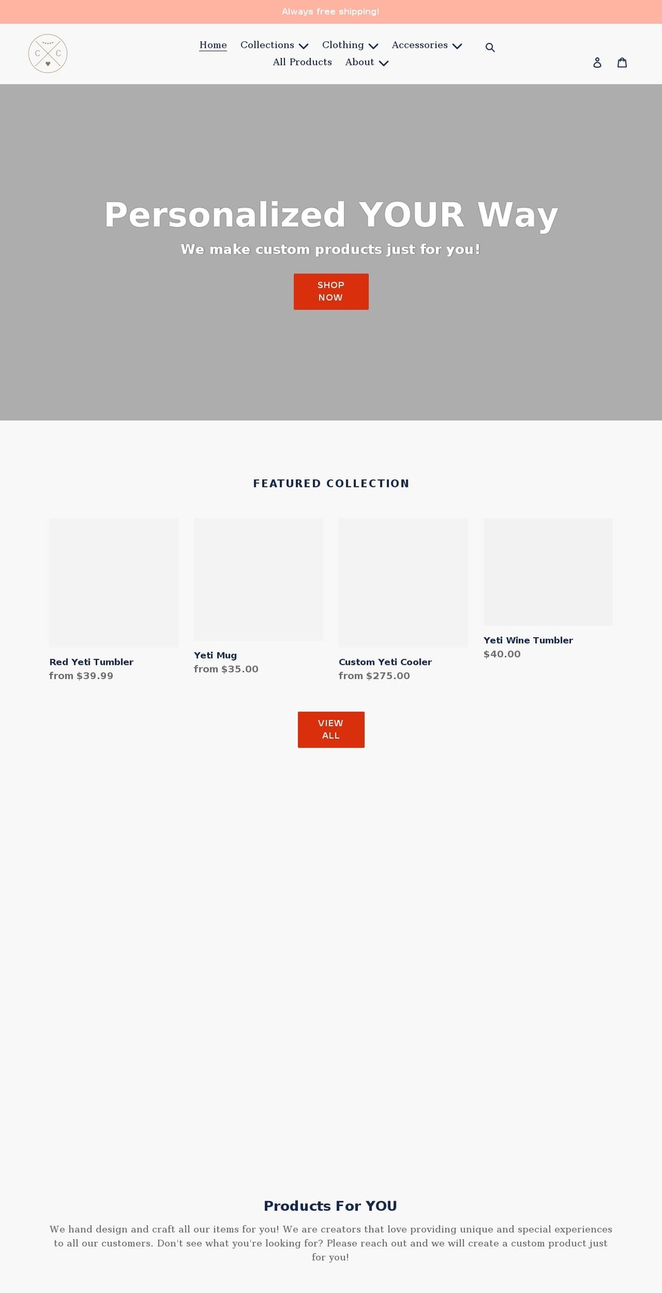 carlyscustoms.com shopify website screenshot
