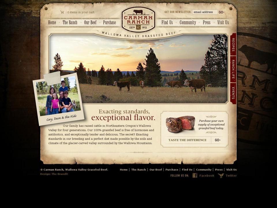 carmanranch.com shopify website screenshot