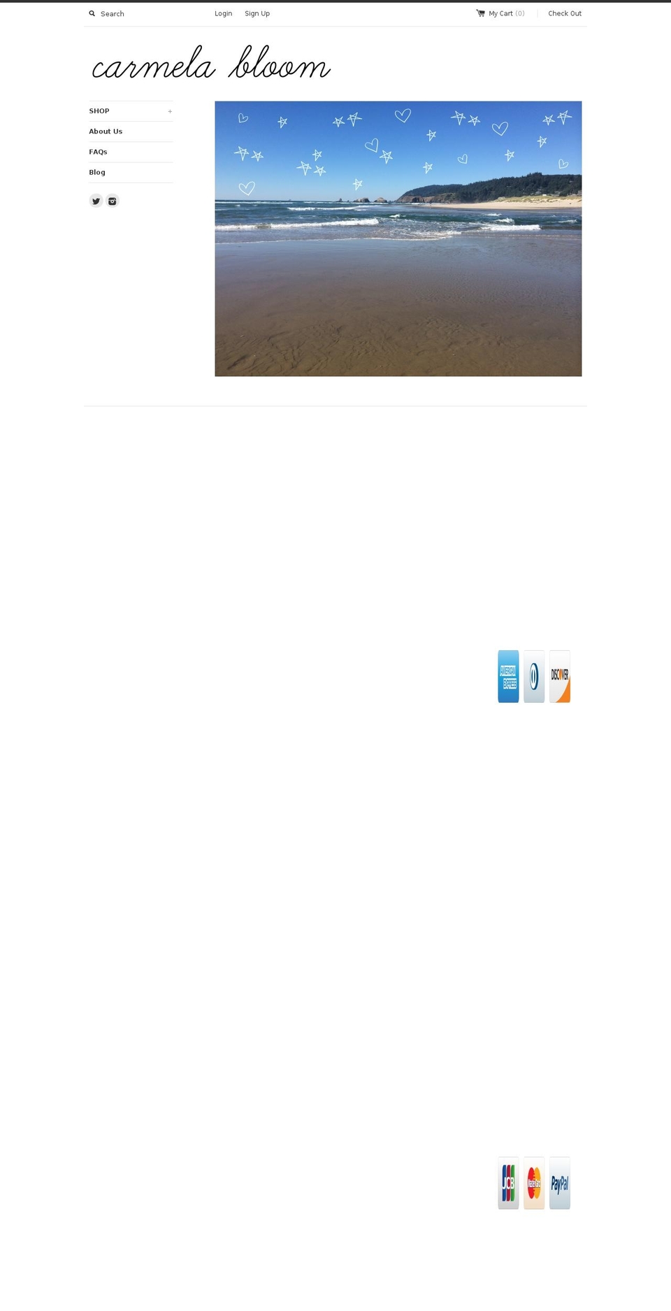 carmelabloom.com shopify website screenshot