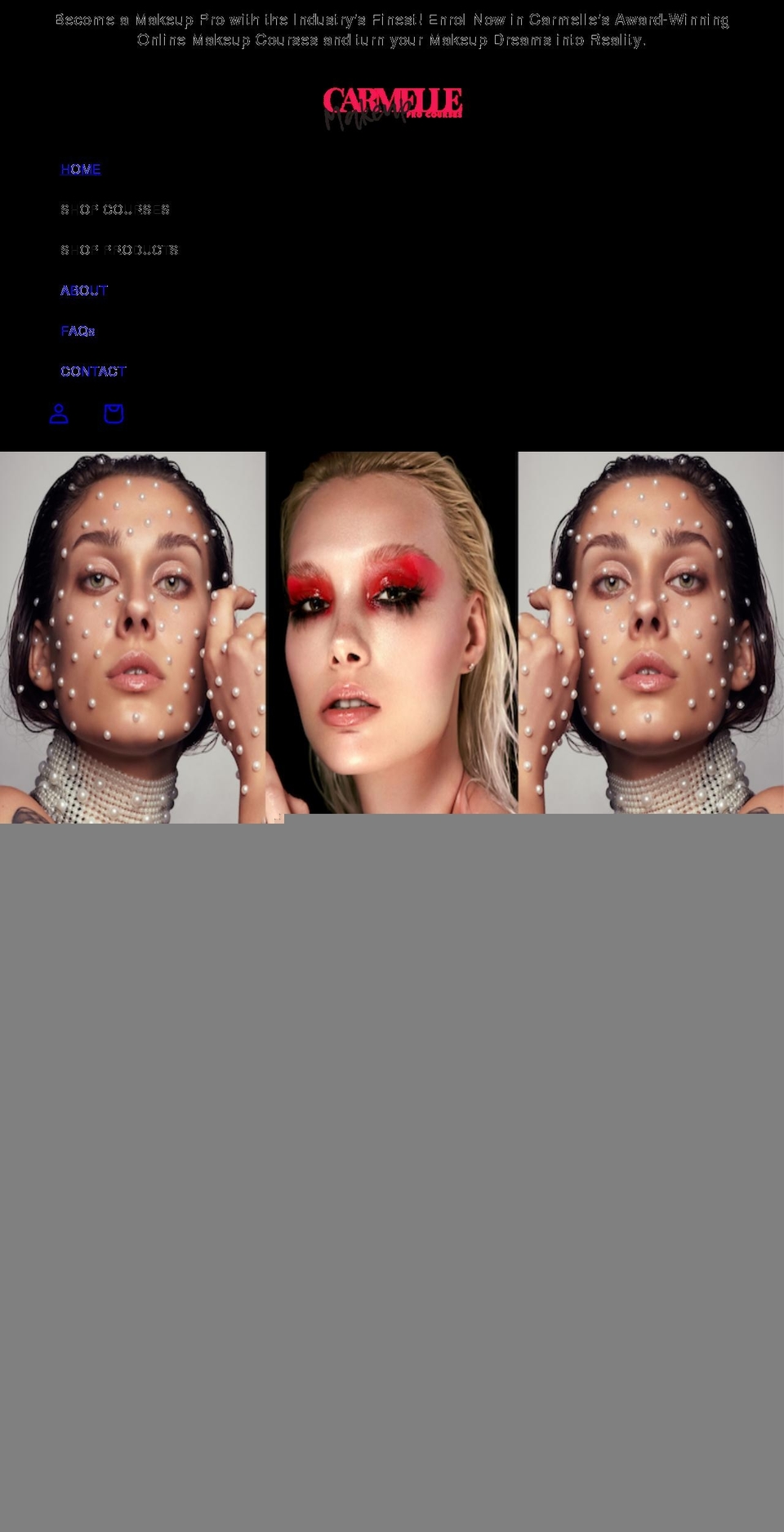 carmellemakeup.com shopify website screenshot