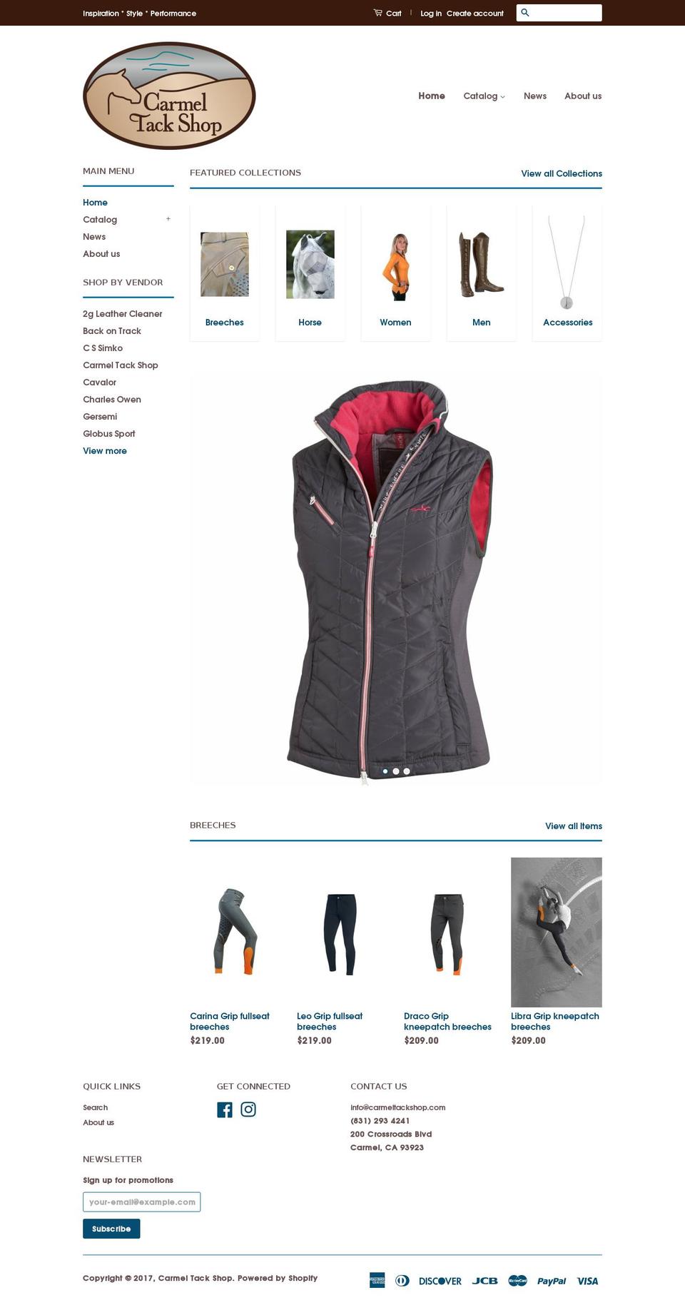 carmeltackshop.com shopify website screenshot