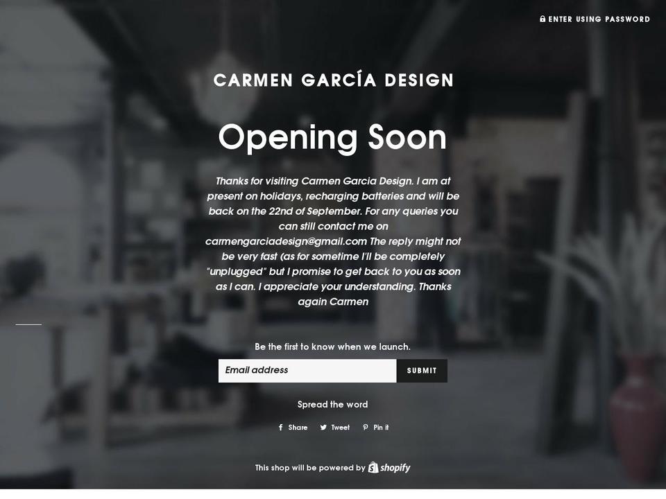 carmengarcia-design.com — Shopify storefront screenshot