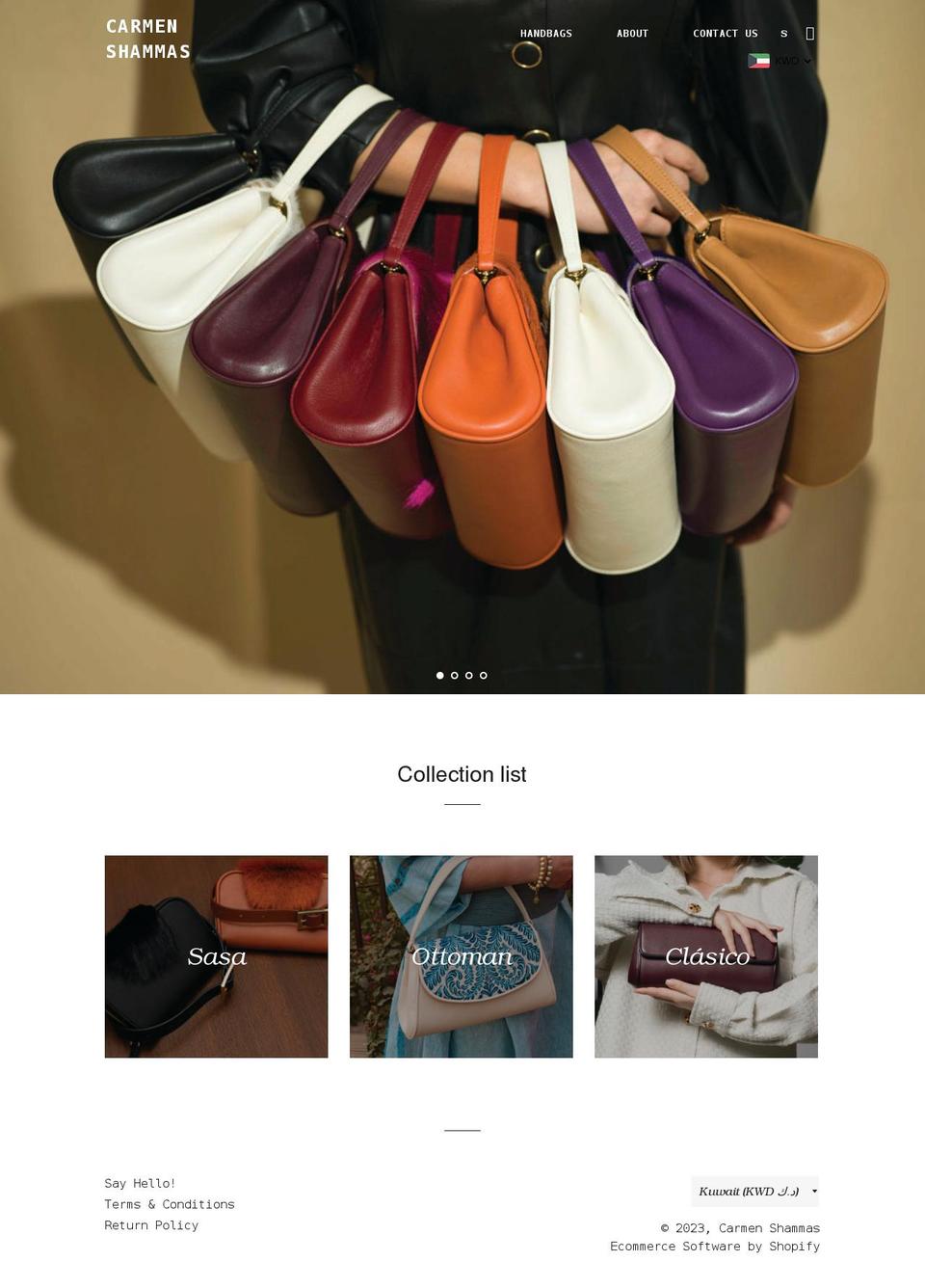 carmenshammas.com shopify website screenshot