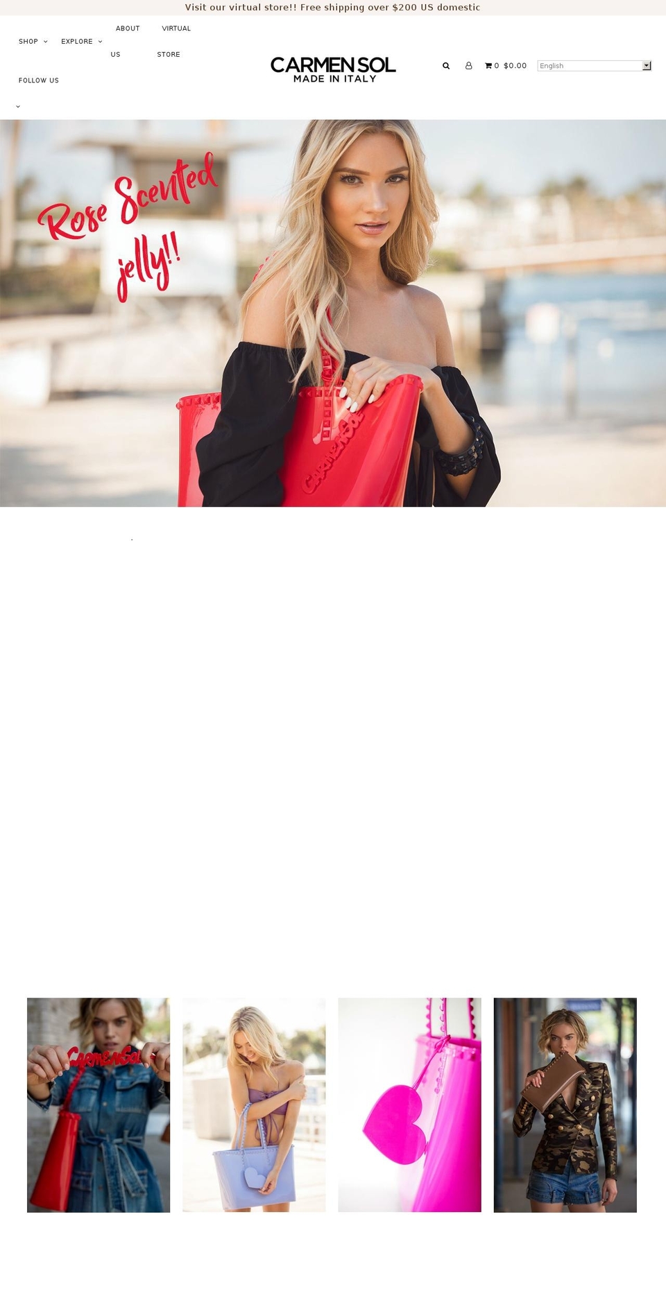 carmensol.com shopify website screenshot