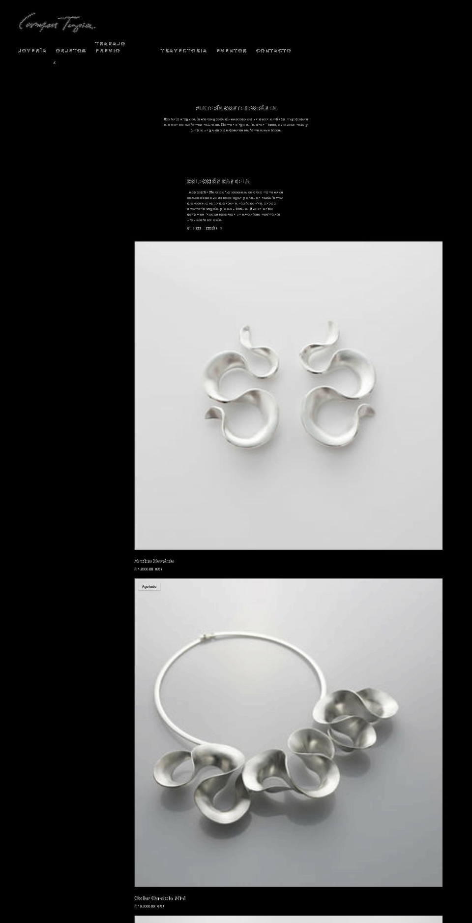 carmentapiajewelry.com shopify website screenshot